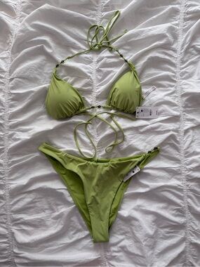 NWT set Olive Green Triangle Bikini Set - Women Swim
